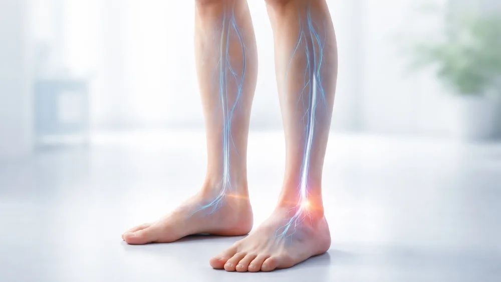 Illustration of poor blood circulation in the lower legs