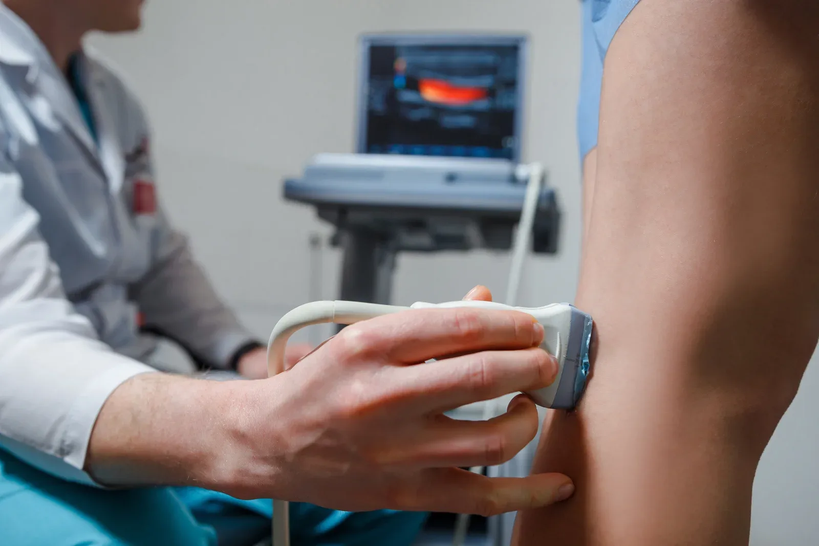 Venous ultrasound scan in progress
