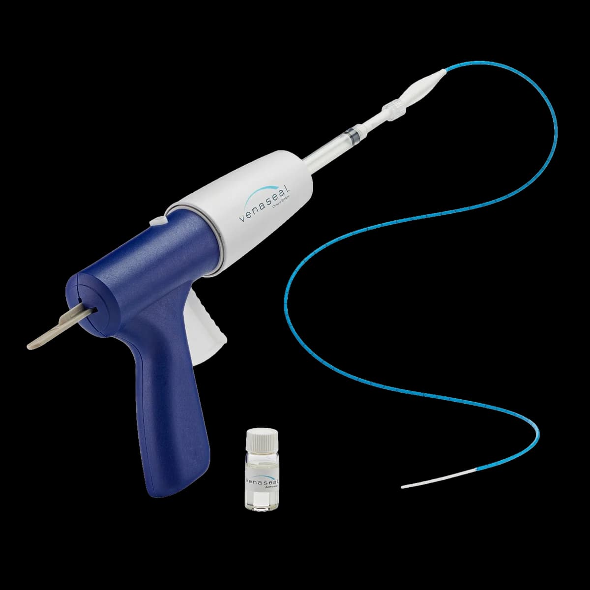 VenaSeal closure system delivery kit and medical adhesive